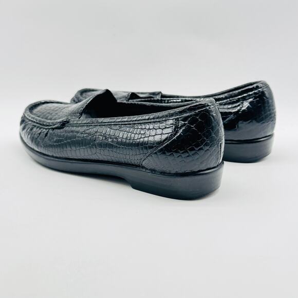 SAS Loafers Womens 6.5 Black Patent Leather Casual Comfort Shoe Slip On - Picture 6 of 12